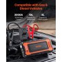 VEVOR Jump Starter Power Bank, 3000A piek, auto-jumpstarter, accubooster, startkabels, led-lampje, lithium-jumpstartbox voor benzinemotoren tot 10 liter/dieselmotoren tot 8 liter