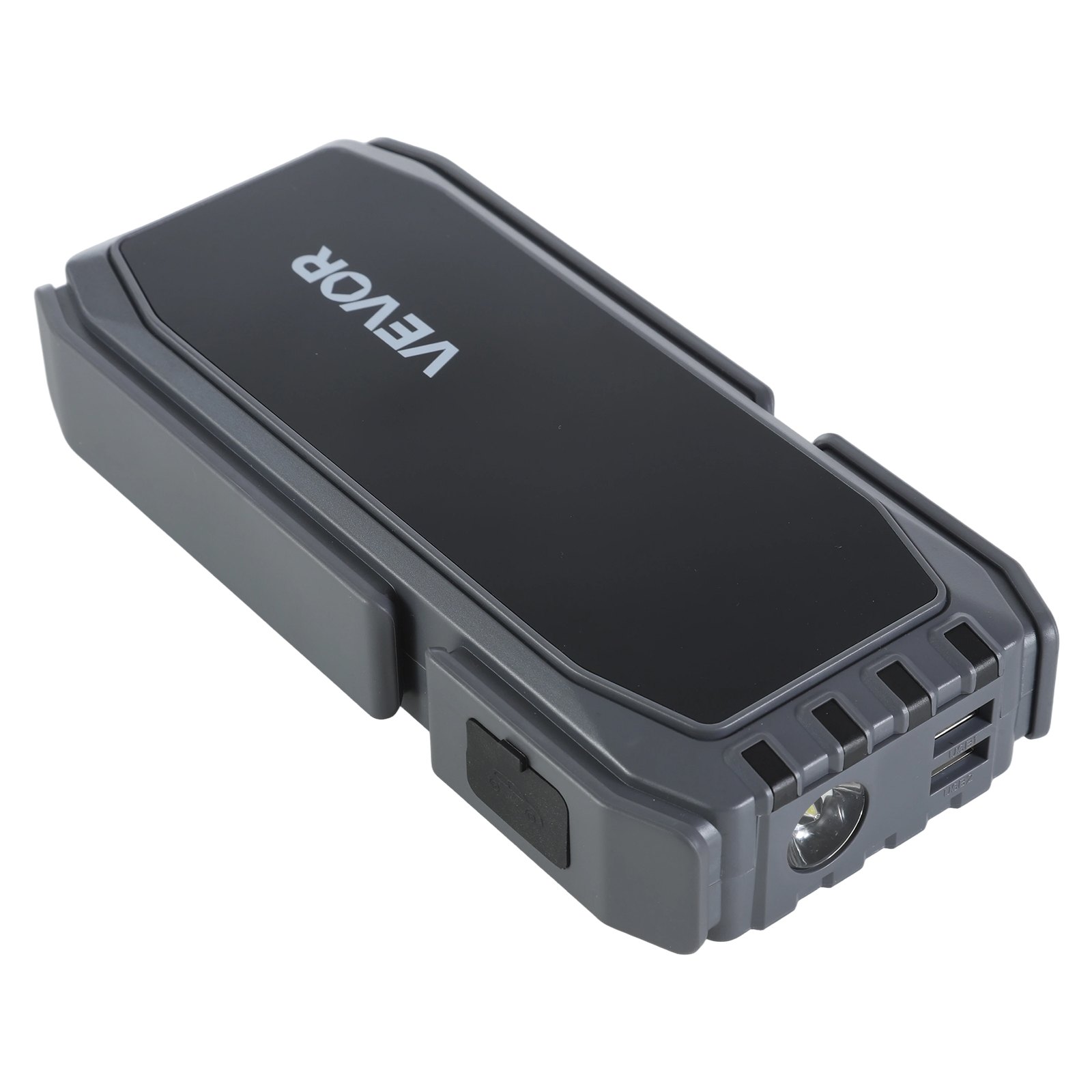 VEVOR Jump Starter Powerbank, startbooster met een piekvermogen van 1500A, inclusief LED-zaklamp en kabel, geschikt voor motoren tot 6 liter benzine/4 liter diesel. Draagbare booster met snelladen en veiligheidsbescherming voor noodgevallen.