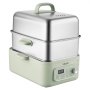 VEVOR elektrische stoomkoker 13 liter met 2 kookniveaus, roestvrij staal, 1500 W, groen, groente- en voedselkoker voor 3-6 personen met 9 voorgeprogrammeerde programma's, warmhoudfunctie, voor groenten, zeevruchten en rijst.