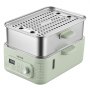VEVOR elektrische stoomkoker 13 liter met 2 kookniveaus, roestvrij staal, 1500 W, groen, groente- en voedselkoker voor 3-6 personen met 9 voorgeprogrammeerde programma's, warmhoudfunctie, voor groenten, zeevruchten en rijst.
