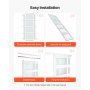 VEVOR Sliding Closet Door, 1219mm (Double 635mm) x 2032 mm, 5-Lite Frosted Glass Bypass Sliding Doors with Hardware Kit, Solid Wood & MDF Slab with Waterproof PVC Surface for Closets Bedrooms