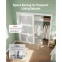 VEVOR Schuifdeur 1829 mm x 2032 mm (passende openingsmaat), gematteerde glazen bypass-schuifdeuren met bevestigingsset, massief hout en MDF-plaat met waterdicht PVC-oppervlak voor kasten, wit