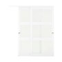VEVOR Schuifdeur 1829 mm x 2032 mm (passende openingsmaat), gematteerde glazen bypass-schuifdeuren met bevestigingsset, massief hout en MDF-plaat met waterdicht PVC-oppervlak voor kasten, wit