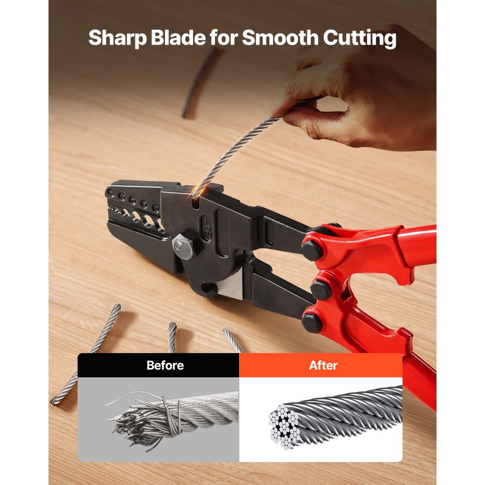 VEVOR 24 Inch Hand Swager Crimper 5 Cavity 1/16 to 3/16inch Swaging Tool for Copper Aluminum Oval Sleeves and Stop Sleeves Wire Rope Crimping Tool Propress Swage Tool Long Handle Labor Save