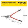 VEVOR 24 Inch Hand Swager Crimper 5 Cavity 1/16 to 3/16inch Swaging Tool for Copper Aluminum Oval Sleeves and Stop Sleeves Wire Rope Crimping Tool Propress Swage Tool Long Handle Labor Save