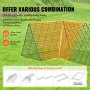 VEVOR Chicken Tunnels, 287 x 78.7 x 24.2 inch(LxWxH) Chicken Tunnels for Yard, Portable Chicken Tunnels for Outside with Corner Frames, 2 Sets, Suitable for Chickens, Ducks, Rabbits