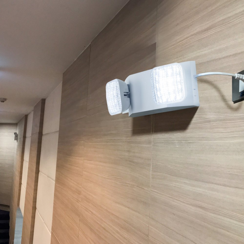 VEVOR 12 Pack Commercial Emergency Light, 3W, White LED Emergency Exit Lighting Fixtures with 180 Minutes Backup Battery Adjustable 2 LED Square Head, Ceiling or Wall Mount for Business Power Outages