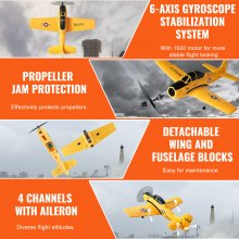 VEVOR RC Airplane Trainer Aircraft EPP Foam RC Plane Toy 2.4 GHz Remote Control