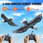 2.4ghz wireless remote control for VEVOR rc airplane with eagle design, 150m range, and 5m/s max speed.