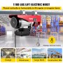 VEVOR Electric Hoist, 1100 lbs Electric Winch, Electric Lift with Wireless Remote Control System, Zinc-Plated Steel Wire Electric Hoist Crane, Electric Cable Hoist with Straps and Emergency Stop Switc