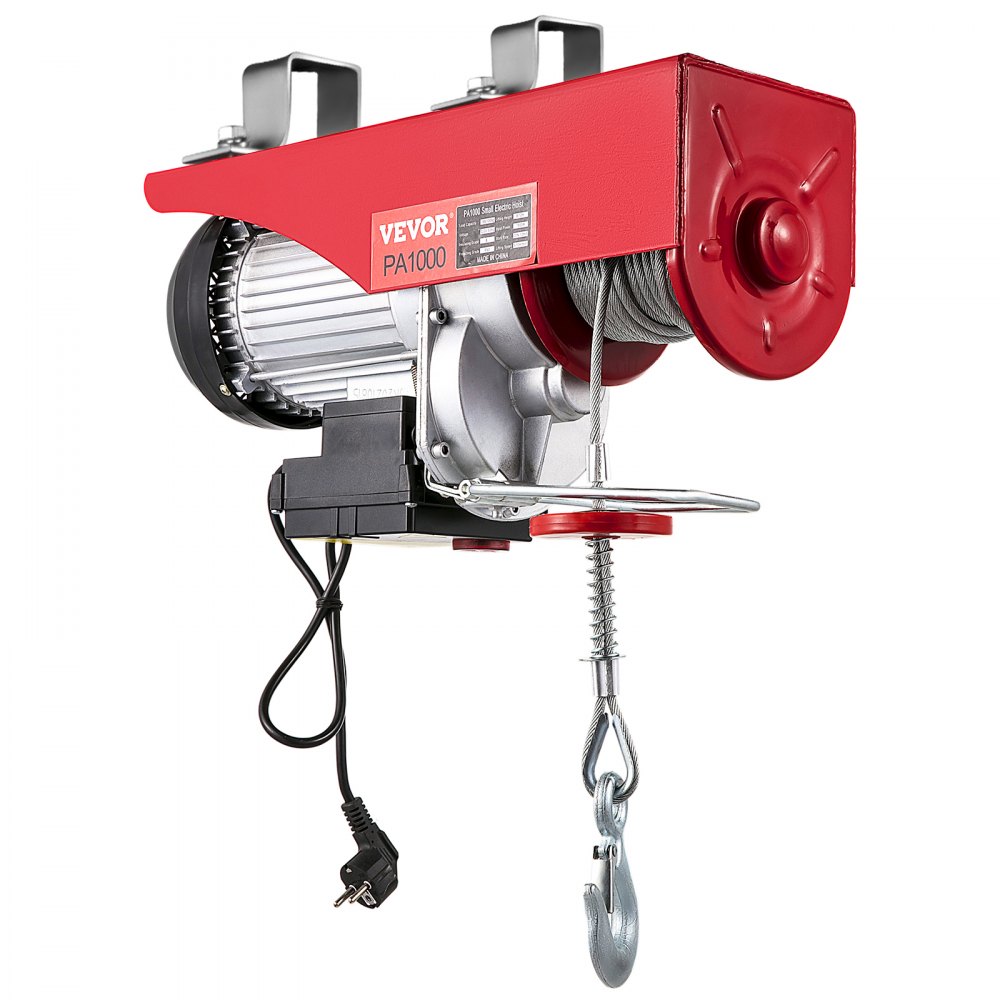VEVOR Elektrische Kabeltakel Hoist 500kg/1000kg 1800W Elektrische Lier met Draadloze Afstandsbediening Electric Hoist Crane Elektrische Takel Winch