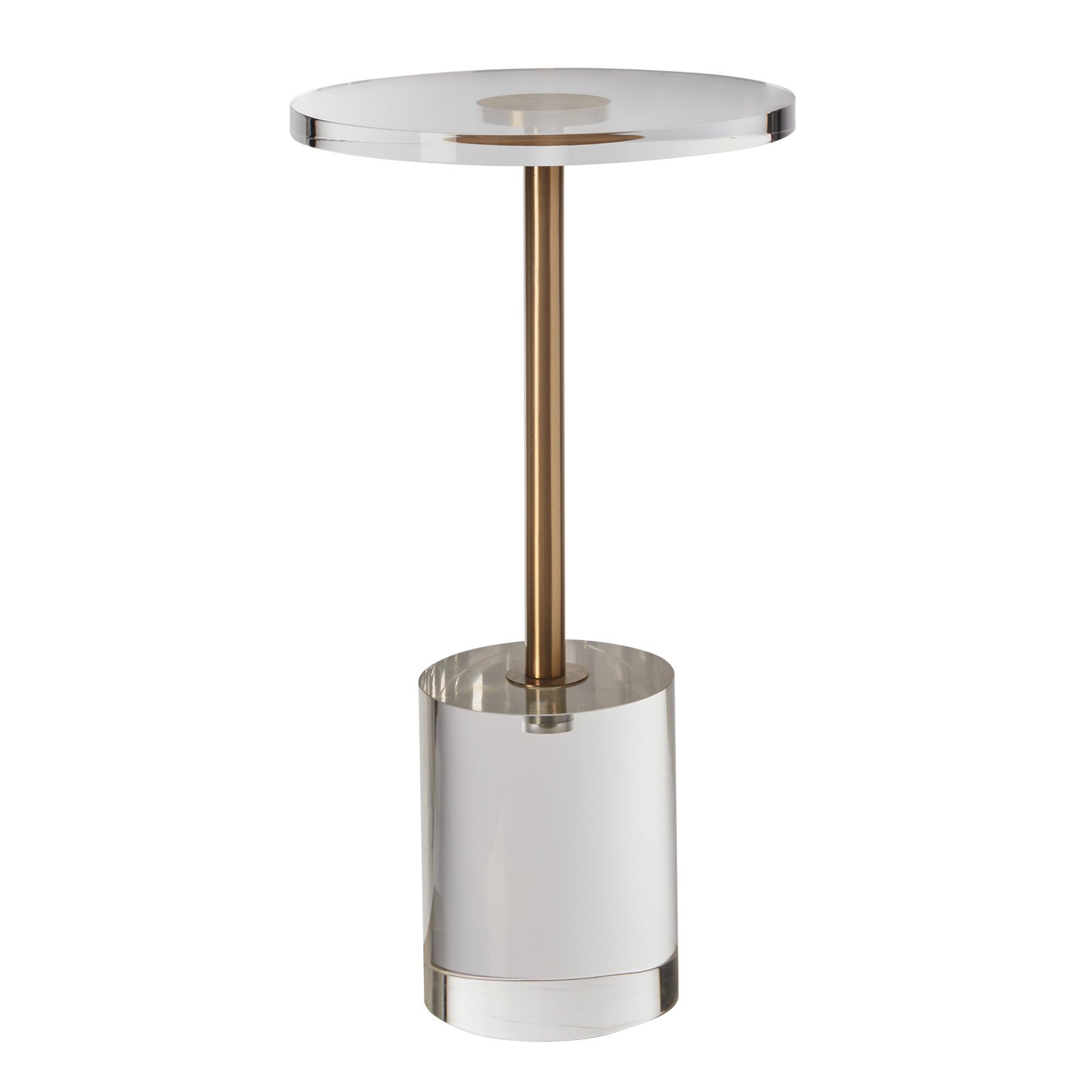 VEVOR Heldere Acryl Bijzettafel, Acryl Bijzettafel met Massieve Basis, φ302 x 20 mm Rond Tafelblad, 543 mm Hoog, voor Koffie, Dranken, Eten, Snacks, Geschikt voor Woonkamer, Eetkamer