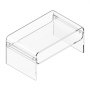 VEVOR Salontafel, bijzettafel, 2-laags salontafel met opbergplank, moderne rechthoekige salontafel van acryl, ideaal voor eetkamer, kookeiland, restaurant, kantoor, 50 x 80 x 38 cm (transparant)