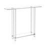 VEVOR Acrylic Console Table, 2 Tiers Narrow Side Desk with Bottom Open Storage, Modern Rectangle Acrylic End Table, Transparent Entry Desk for Foyer, Hallway, Living Room, 19.3 x 100 x 80 cm (Clear)