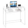 VEVOR Acrylic Table, 2 Tiers Clear End Table with Storage Shelf, Modern Rectangle Acrylic Side Desk, Transparent Thick Desk Nightstand for Bedroom, Office, Living Room, 40 x 85 x 75 cm (Clear)