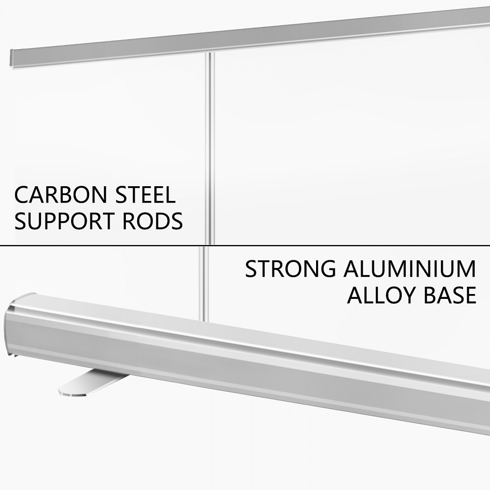 VEVOR Floor Standing Sneeze Guard, 48"x80" Roll Up Banner Stand, Portable Pull-Out Standing Divider, Stand Roll Up Banner for Cafe, Office, Cashier, Store, Restaurant, Classroom and Receptionist