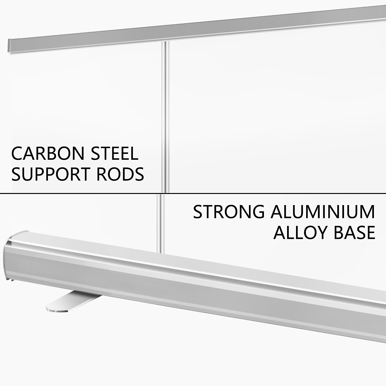 VEVOR Floor Standing Sneeze Guard, 48"x80" Roll Up Banner Stand, Portable Pull-Out Standing Divider, Stand Roll Up Banner for Cafe, Office, Cashier, Store, Restaurant, Classroom and Receptionist