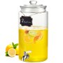 VEVOR Beverage Dispenser, 2 Gallon Drink Dispensers for Parties, Glass Juice Dispenser with Stainless Steel Spigot, Iced Tea Lemonade Juice Water Dispenser, for Restaurants, Hotels, Parties