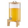 VEVOR Drankdispenser (1 x 8 L) voor Feesten Sapdispenser (gemaakt van glas) met druppelvrije kraan en houten standaard, waterdispenser voor restaurants en feesten, limonade, ijsthee en zelfgemaakte drankendispenser