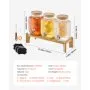 VEVOR Drankdispenser (3 x 3,8 L) voor Feesten Sapdispenser (gemaakt van glas) met druppelvrije kraan en houten standaard Waterdispenser voor restaurants, feesten, limonade, ijsthee, zelfgemaakte drankdispenser