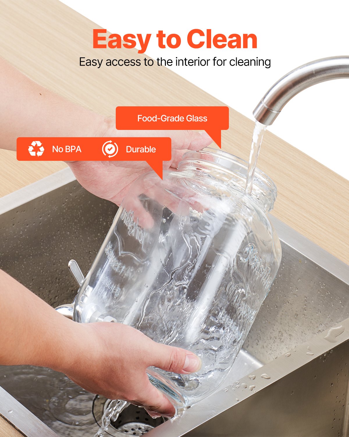VEVOR Drankdispenser (3 x 3,8 L) voor Feesten Sapdispenser (gemaakt van glas) met druppelvrije kraan en houten standaard Waterdispenser voor restaurants, feesten, limonade, ijsthee, zelfgemaakte drankdispenser