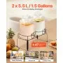 VEVOR Drankdispenser 2X5.5L Sapdispenser met Kraan voor Feesten Bars Glas