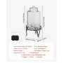 VEVOR Drankdispenser (1 x 10 L) voor Feesten Sapdispenser (gemaakt van glas) met druppelvrije kraan en metalen standaard Waterdispenser voor restaurants en feesten, limonade, ijsthee en zelfgemaakte drankendispenser