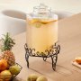 VEVOR Beverage Dispenser, 10L Drink Dispensers for Parties, Glass Juice Dispenser with Metal Stand, Stainless Steel Spigot, Iced Tea Lemonade Juice Water Dispensers for Parties