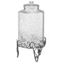 VEVOR Beverage Dispenser, 10L Drink Dispensers for Parties, Glass Juice Dispenser with Metal Stand, Stainless Steel Spigot, Iced Tea Lemonade Juice Water Dispensers for Parties