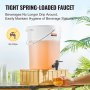 VEVOR beverage dispenser with spring-loaded faucet, no drips, fresh drink, outdoor setting, disposable cups.