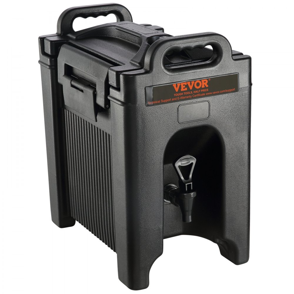 VEVOR Insulated Beverage Dispenser, 2.5 Gallon, Food-grade LDPE Hot and Cold Beverage Server, Thermal Drink Dispenser Cooler with 0.9 in PU Layer Two-Stage Faucet Handle, for Restaurant Drink Shop