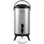 VEVOR Stainless Steel Insulated Beverage Dispenser, 2.4 Gallon 9.2 Liter, Thermal Hot and Cold Drink Server Dispenser with Spigot Handle, Food-grade for Hot Tea Coffee Water Restaurant Drink Shop