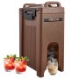 VEVOR Insulated Beverage Dispenser, 5 Gal/19L Hot and Cold Beverage Server with Spigot & Handle, Food-Grade Thermal Drink Dispenser Cooler for Tea Coffee Water in Cafes & Restaurants, Brown