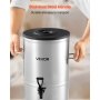 VEVOR Ice Tea Dispenser, 4 Gal/15L 304 Stainless Steel Beverage Dispenser with Spigot & Handle, Suitable for Hot and Cold Drinks, for Iced Tea Coffee Water in Cafes & Restaurants