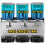 VEVOR sapdispenser met opvouwbare kraan zwarte sapdispenser met kraan 12 L x 3 sapdispenser