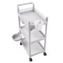 VEVOR Medical Cart Three-Tier Medical Trolley Cart with Drawer 110.23 lbs, for Clinic, Hospital, Beauty Salon, Lab, with Storage Bin and Waste Tray, Stable Support, Medical Trolley Cart with Casters
