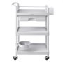 VEVOR Medical Cart Three-Tier Medical Trolley Cart with Drawer 110.23 lbs, for Clinic, Hospital, Beauty Salon, Lab, with Storage Bin and Waste Tray, Stable Support, Medical Trolley Cart with Casters