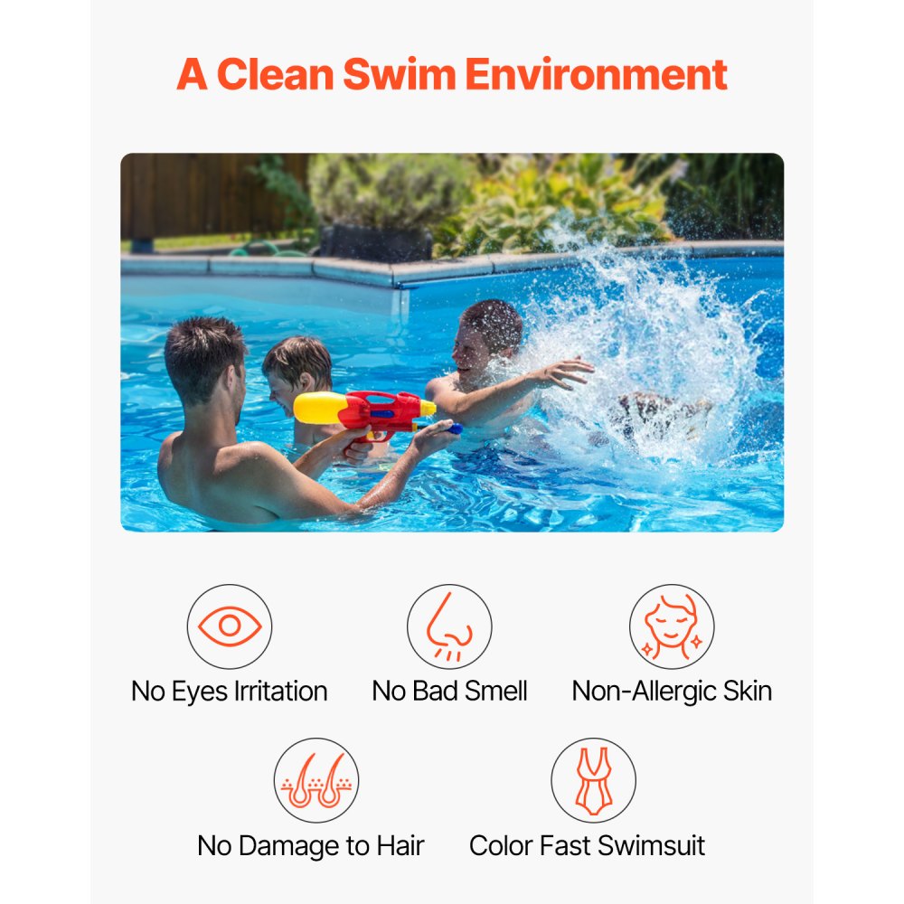 VEVOR zoutwaterchlorinatorsysteem, zwembadchloreringscel past op Hayward W3T-Cell-15 (T15), zwembadcel zoutwatersysteem voor ingegraven zwembaden tot 40.000 gallon, 4,6 m elektriciteitsleiding