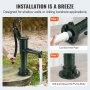 VEVOR Waterpomp Handpomp max. 6 m Pompdiepte Gietijzer Tuinpomp 40x15x65 cm Handmatige Waterpomp van Gietijzer met Arbeidsbesparende Handgreep voor Waaronder Familievijvers Binnenplaatsen en Tuinen
