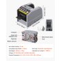 VEVOR automatische tapedispenser met instelbare snijlengte van 5-999 mm, elektrische tapesnijder voor verpakking en opslag, tapebreedte van 6-60 mm, geschikt voor tapes en linten, bediening met drukknop