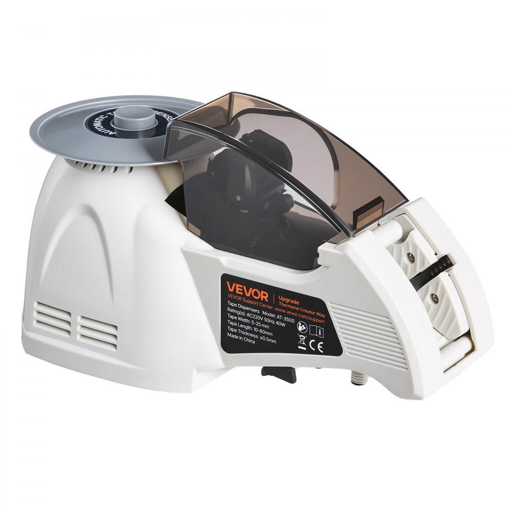 VEVOR automatische tapedispenser met instelbare snijlengte van 10-60 mm, elektrische tapesnijder voor afplaktape, mylartape, hittebestendige tape, tapebreedte van 5-25 mm, verpakking en opslag