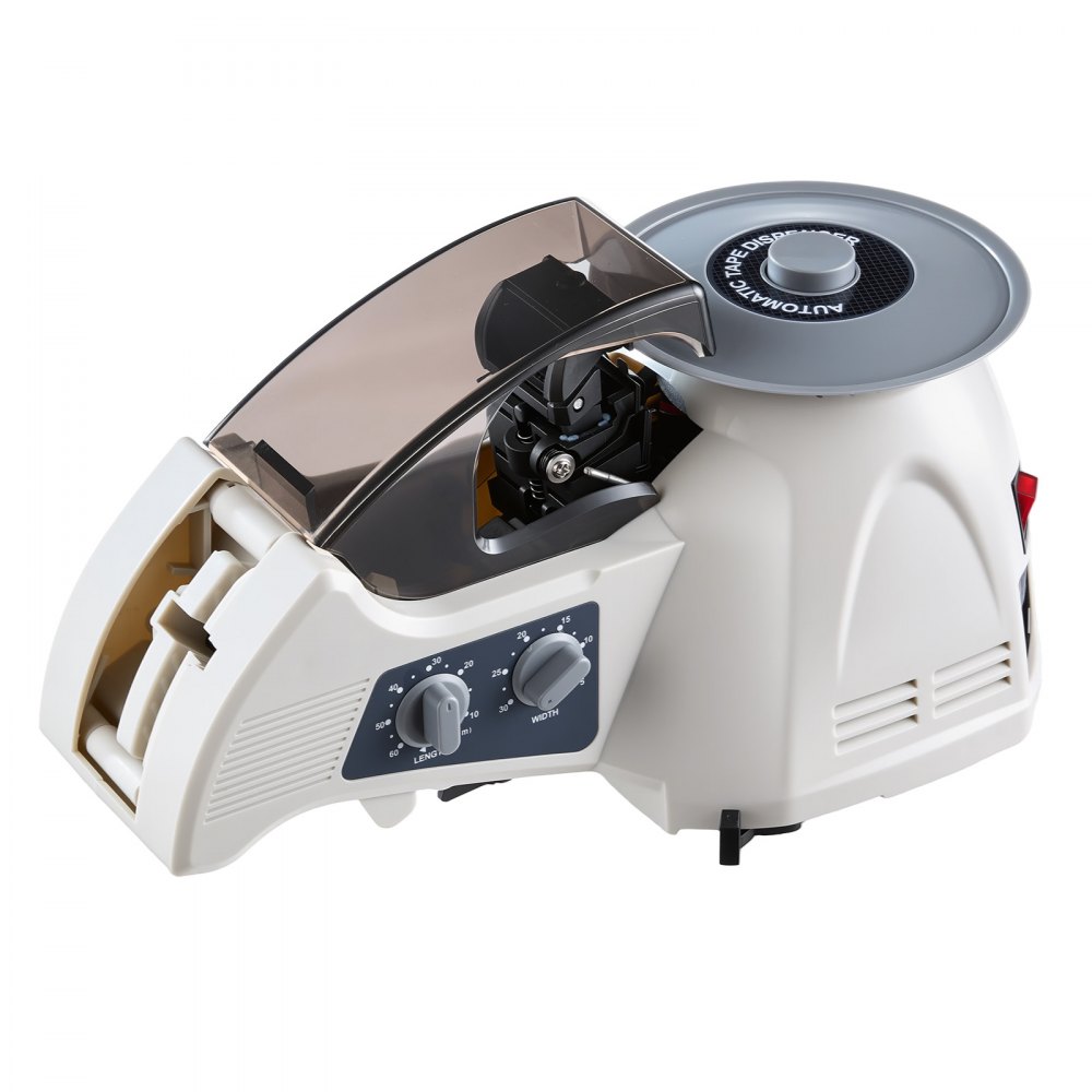 VEVOR automatische tapedispenser met instelbare snijlengte van 10-60 mm, elektrische tapesnijder voor afplaktape, mylartape, hittebestendige tape, tapebreedte van 5-25 mm, verpakking en opslag