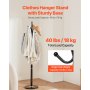 VEVOR Coat Rack Freestanding, Coats Tree Stand with Stable Marble Base & 6 Hooks, Free Standing Hall Coat Rack for Entryway, Bedroom, Office, Living Room, Modern Clothes Hanger for Coats, Hats, Bags
