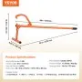 VEVOR Vellifter, 1219 mm, Robuuste houtlifter met metalen handvat, Houtdraaier met verstelbare draaihaak, Velhulp voor boomstammen tot φ 38 cm, Houtlifter voor het rollen, zagen en tillen van boomstammen