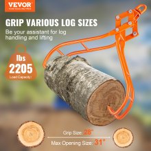 VEVOR forestry tongs 1000kg load capacity forwarding tongs Max. opening 787.4mm wood tongs 850x322x215mm lifting tongs wood gripper loading tongs dragging tongs wood packing tongs tractors trucks forklifts