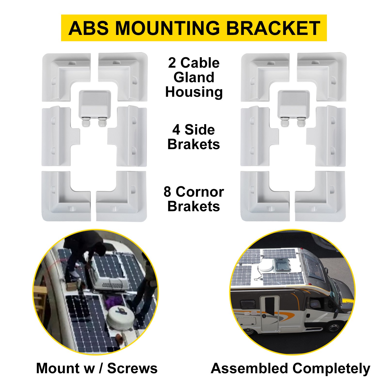 Vevor 2 Stuks 150 W Zonnepaneel Kit 12 V Acculader 7-boorbeugel Voor Rv Boot
