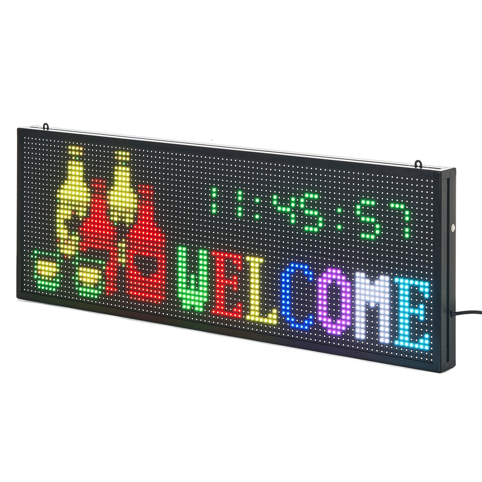 VEVOR Programmeerbaar LED-bord P10 Full Color Flexibel Digitaal Scrollend Paneel, DIY Displaybord met Aangepast Tekstpatroon en GIF & Bluetooth App Control LED Scrollend Bericht (99 x 35 cm)