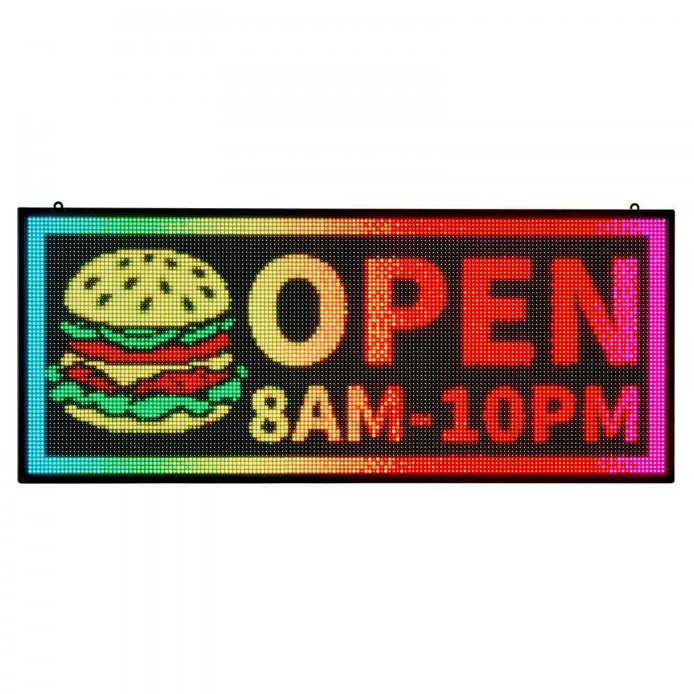 VEVOR LED-scrollend display, programmeerbaar P6 doe-het-zelf scorebord 990 x 412 mm voor winkels, restaurants en concerten, digitaal display, met aanpasbaar tekstpatroon, GIF en Bluetooth-appbediening.