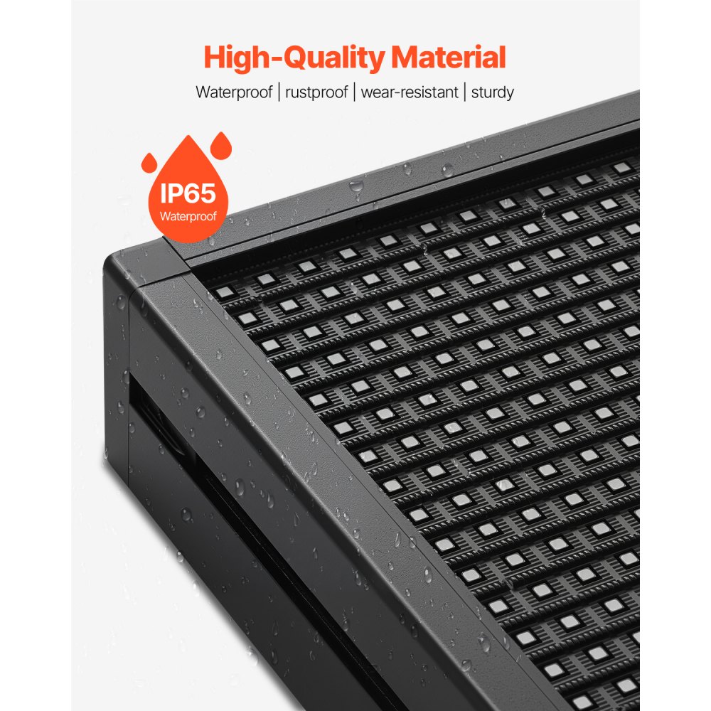 VEVOR Programmeerbaar LED-bord P10 Full Color Flexibel Digitaal Scrollpaneel, DIY Displaybord met Aangepast Tekstpatroon en GIF & Bluetooth App-bediening (1310 x 190 x 55 mm)