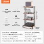 VEVOR 4-Tier AV Media Stand Height-Adjustable Wooden Audio-Video Media Stand